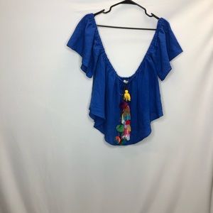 Marabelle Blue Off Shoulder Top